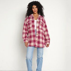 Z Supply Plaid Tucker Jacket - Berry (SO SOFT!) Shacket